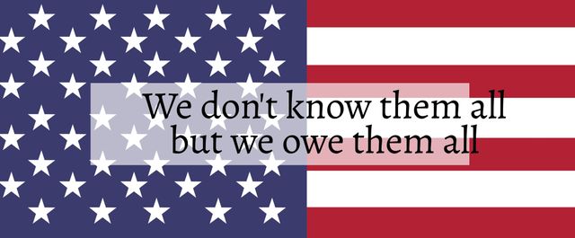 Patriotic American Flag Background with Inspirational Veteran Quote - Download Free Stock Templates Pikwizard.com