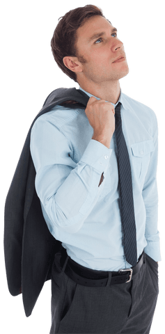 confident businessman holding jacket over shoulder on transparent background - Download Free Stock Videos Pikwizard.com