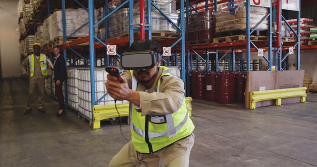 Warehouse Workers Using VR Technology for Training - Download Free Stock Images Pikwizard.com