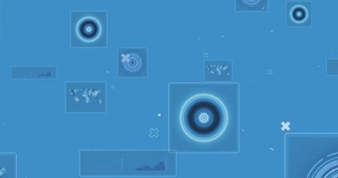 Futuristic Digital Interface with Circular Scanners and Data Visualization - Download Free Stock Images Pikwizard.com
