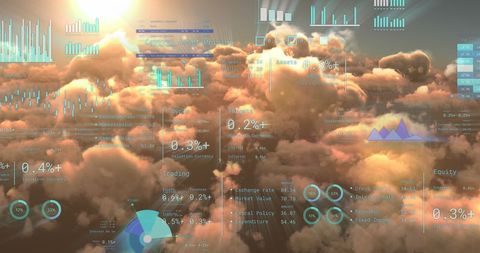 Digital Financial Data Processing Over Ethereal Cloudscape - Download Free Stock Images Pikwizard.com