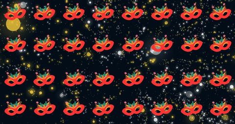 Red Masquerade Mask Pattern on Cosmic Background - Download Free Stock Images Pikwizard.com