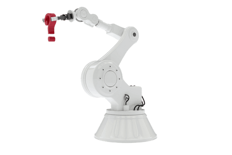 transparent industrial robot arm with red end effector - Download Free Stock Videos Pikwizard.com