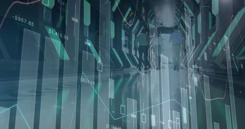 Financial Data Overlay on Business Professionals in Graph Display - Download Free Stock Images Pikwizard.com