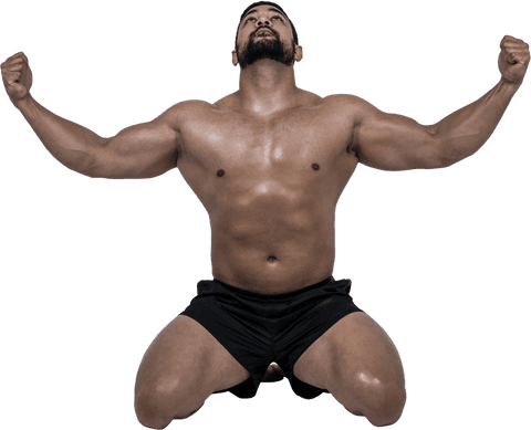 Muscular Man Kneeling and Flexing on Transparent Background - Download Free Stock Videos Pikwizard.com