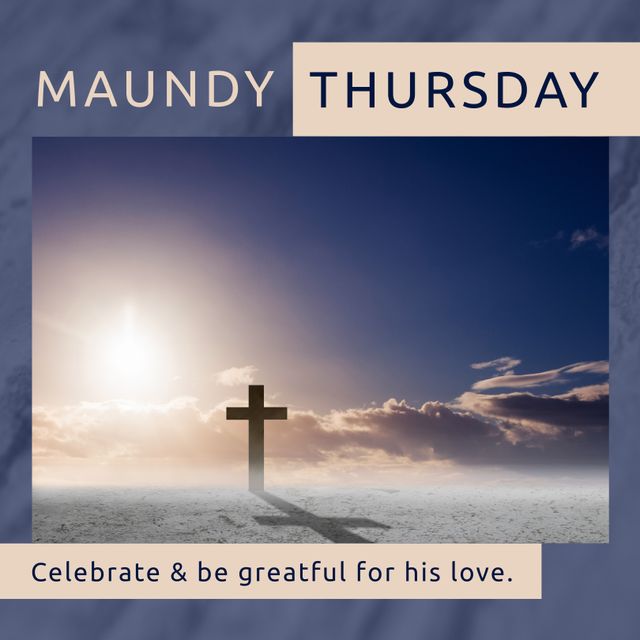 Maundy Thursday Celebration with Cross under Cloudy Sky - Download Free Stock Templates Pikwizard.com