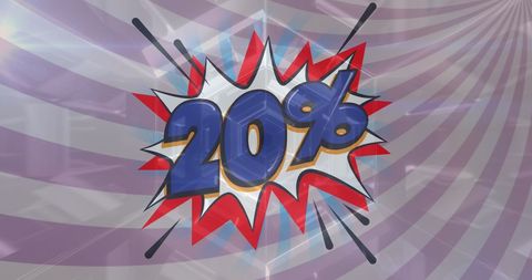 Dynamic 20 Percent Sale Graphic with Pop Art Design