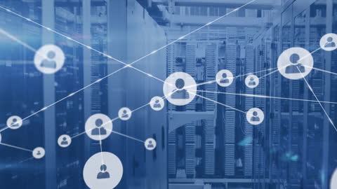 Digital Network Concept in Server Room Environment