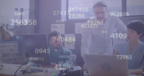 Digital Collaboration in Modern Office with Data Overlays