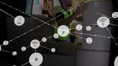 Warehouse Internet of Things Concept with Network Overlay
