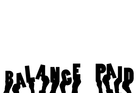 Transparent vector balance paid text illustration