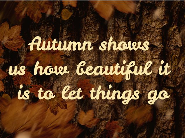 Autumn Leaves Backdrop with Inspirational Quote About Letting Go - Download Free Stock Videos Pikwizard.com