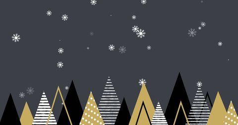 Minimalist Winter Forest with Falling Snowflakes Background