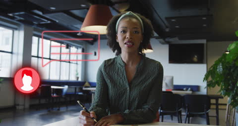 Animated Data Visualization with Professional in Modern Office