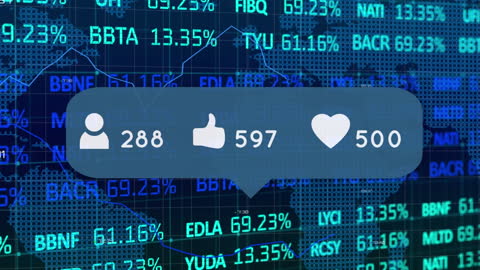 Social Media Reactions Overlaying Global Financial Data Animation