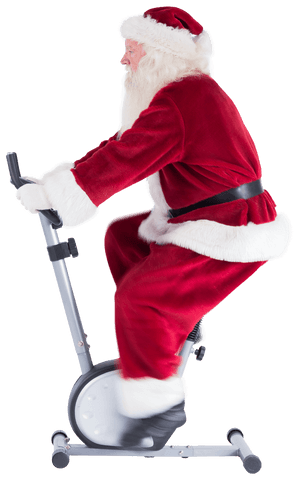 fitness santa transparent cycling on exercise bike - Download Free Stock Videos Pikwizard.com