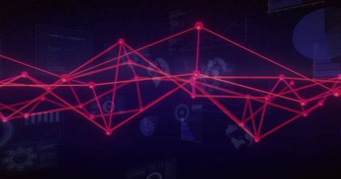 Neon Magenta Network Mesh Connecting Global Data Points on Futuristic HUD Dashboards