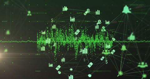 Abstract Financial Network with Digital Data Visualization