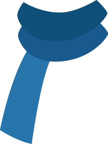 Transparent Two-Toned Blue Winter Neck Scarf Vector