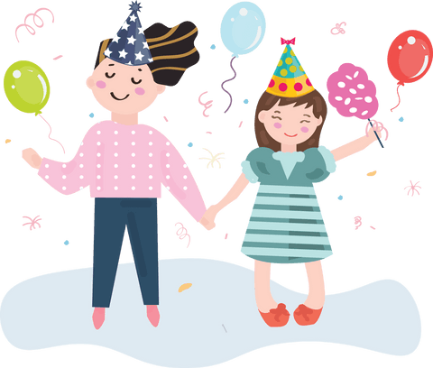 Party Joy PNG with Happy Girls and Balloons on Transparent Background - Download Free Stock Videos Pikwizard.com
