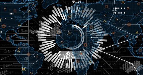 Radial chart visualization for global data analytics