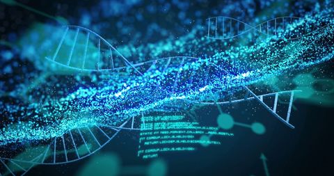 Double Helix DNA and Binary Coding in Biotech Background - Download Free Stock Images Pikwizard.com