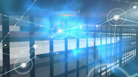 Digital Network Connections Over Server Racks in Data Center