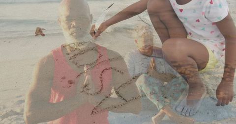 Family Bonding through Meditation and Art on Beach