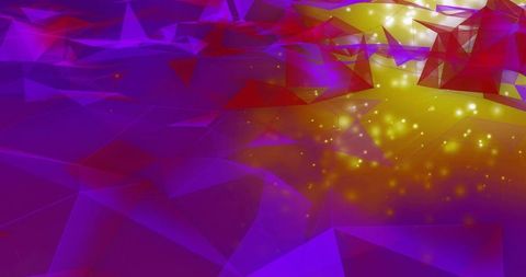 Futuristic low-poly design with glowing particles