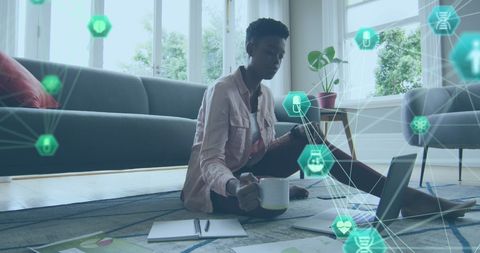 african american woman connecting through digital learning platforms - Download Free Stock Images Pikwizard.com