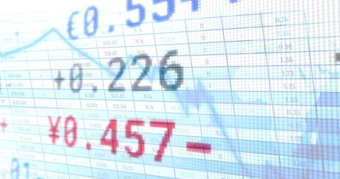 Financial Stock Market Display with International Currency Data - Download Free Stock Images Pikwizard.com