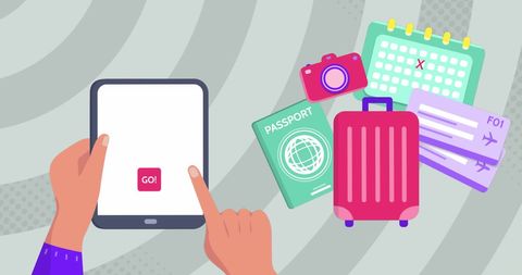 Digital Travel Tools with Passport and Luggage Icons - Download Free Stock Images Pikwizard.com