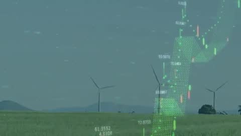 Digital Energy Analysis on Wind Turbine Landscape with Candlestick Overlay