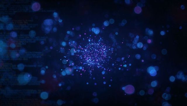 Abstract digital network with blue nodes and links