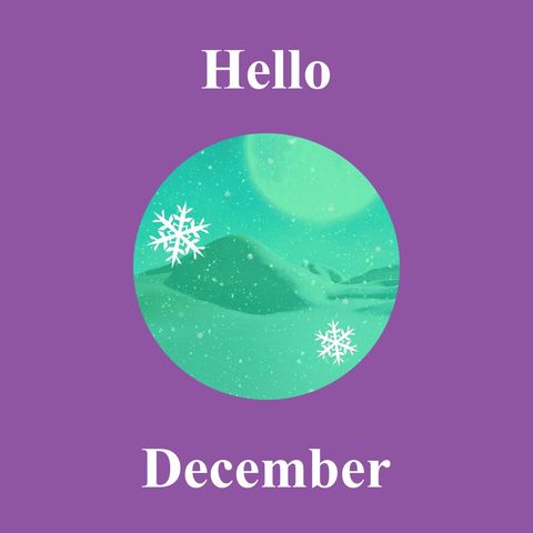 Hello December Greeting with Snowflakes and Winter Scene - Download Free Stock Templates Pikwizard.com
