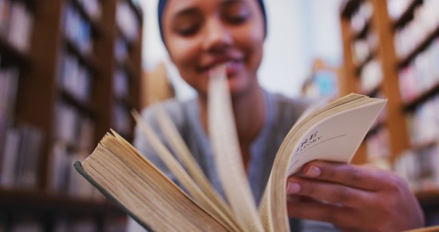 Student Reading Book in Library, Focus on Literature - Download Free Stock Images Pikwizard.com