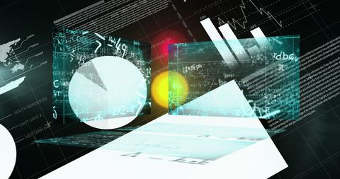 Digital data processing with mathematical equations and technology interface - Download Free Stock Images Pikwizard.com