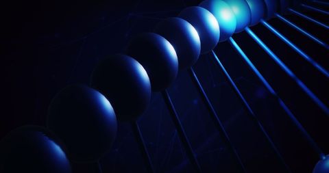 Blue dna strand with futuristic lighting close-up