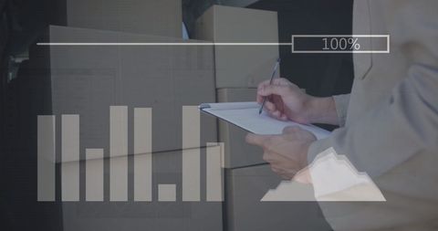 Warehouse Logistics with Overlay of Data Charts