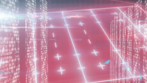 Futuristic Data Visualization of Neon Sports Analytics