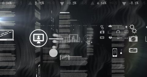 Futuristic Digital Interface with Data Processing and Security Symbols - Download Free Stock Images Pikwizard.com
