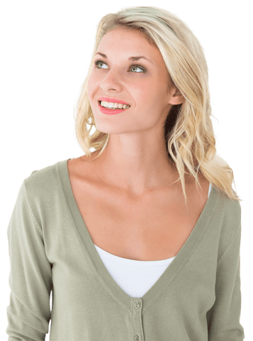 happy young blonde woman smiling looking up transparent design - Download Free Stock Videos Pikwizard.com