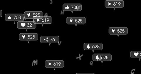 Floating Social Media Icons on Black Background - Download Free Stock Images Pikwizard.com
