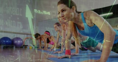 Dynamic Fitness Training Overlay with Financial Chart