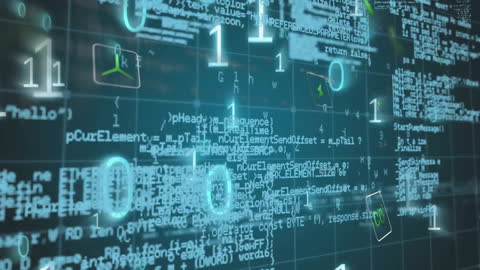 Abstract Digital Data Stream and Binary Code