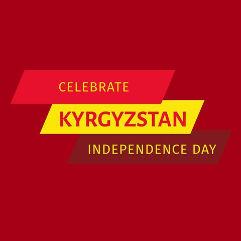 Celebrate Kyrgyzstan Independence Day Vector on Red Background - Download Free Stock Templates Pikwizard.com