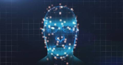 Digital Face Visualization with Data Points - Download Free Stock Images Pikwizard.com