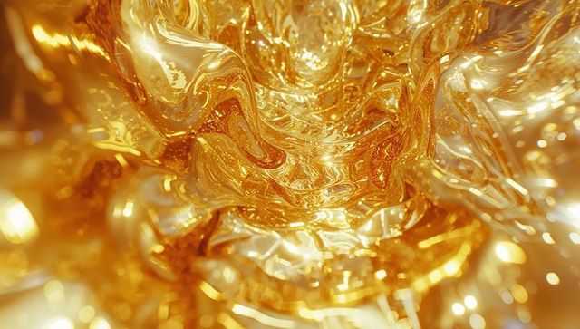 Abstract Swirling Molten Metal with Warm Glow