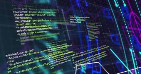 Holographic Code Stream Visualizing Real-Time Data Analytics on Neon Grid