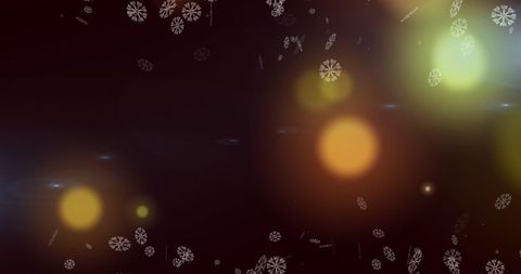 Festive Snowflakes and Glowing Lights on Brown Backdrop - Download Free Stock Images Pikwizard.com